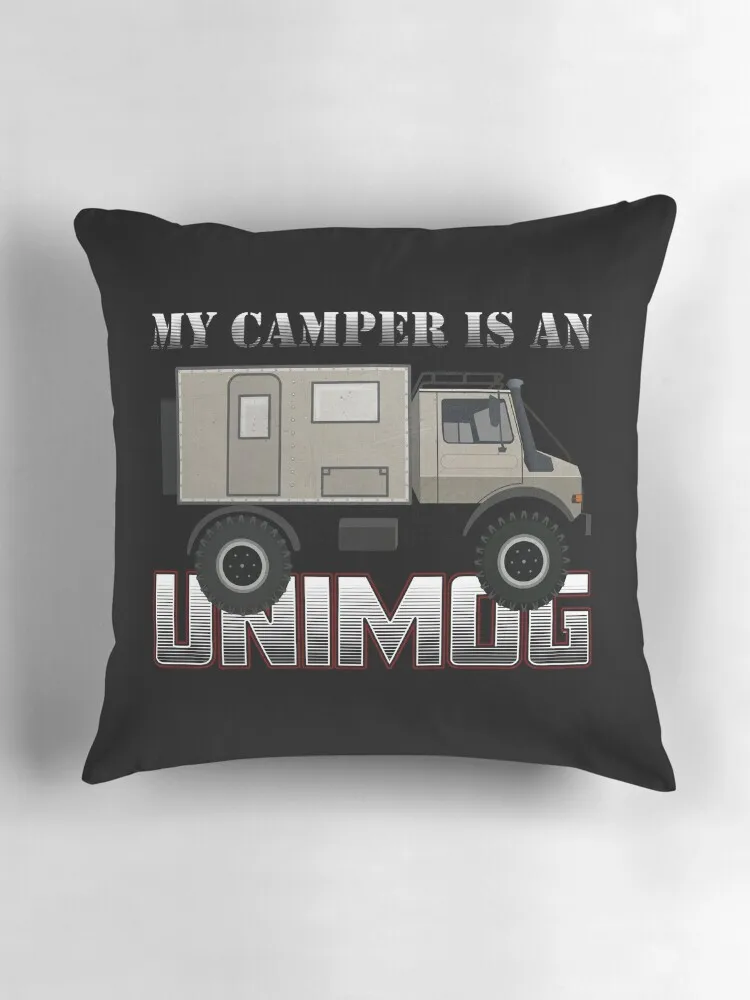 My camper is an UNIMOG (on black) Throw Pillow autumn decoration Covers For Sofas Pillow Case pillow