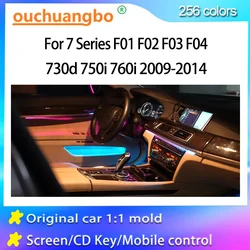 Ouchuangbo LED Ambient Light For 7 Series F01 F02 F03 F04 730d 750i 760i 2009-2014 Atmosphere mood Lamp trim Backlight magic Kit