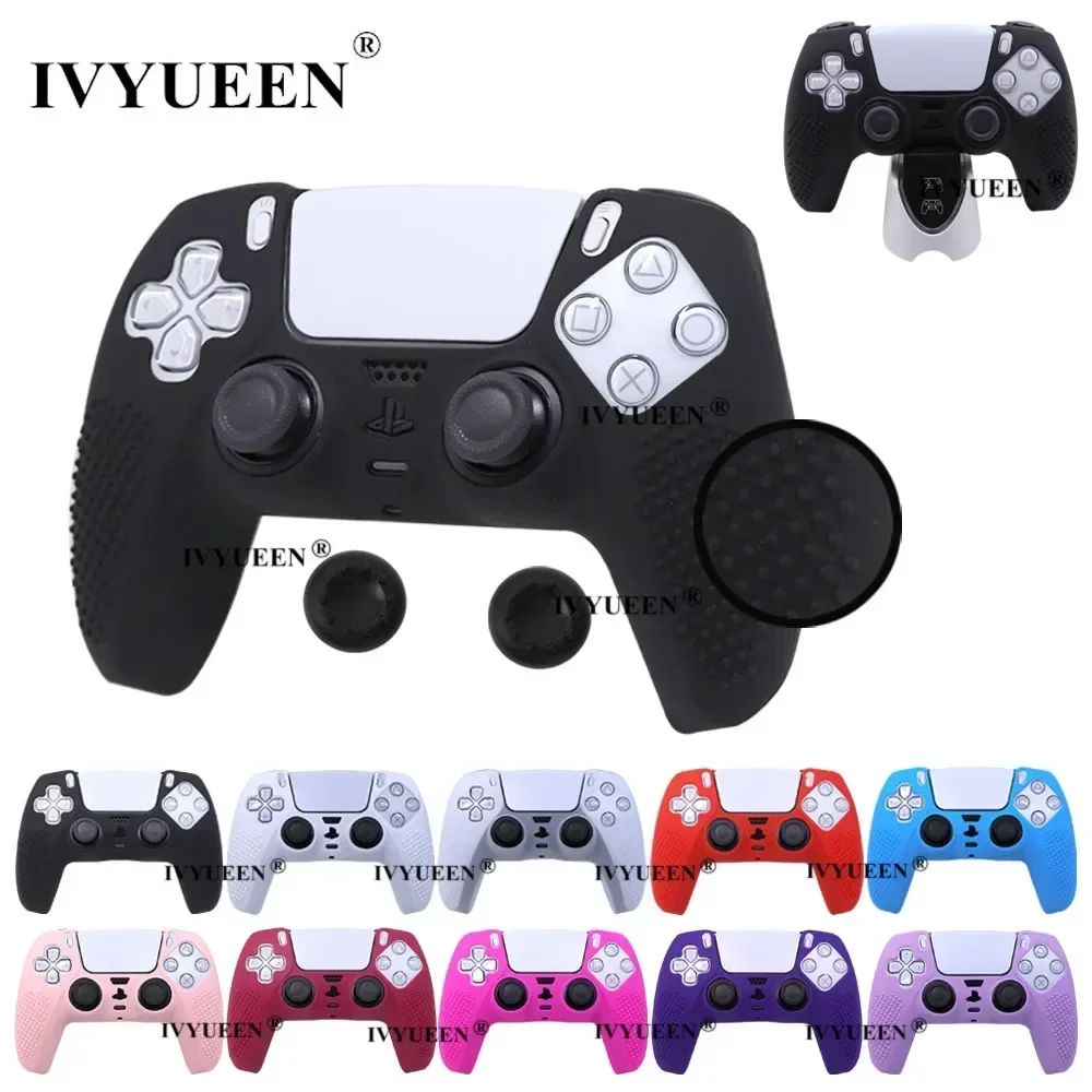 IVYUEEN Studded ฝาครอบป้องกันผิวสําหรับ PlayStation 5 Dualsense PS5 Controller ซิลิโคนกรณี Grips ชุดสําหรับ Original Charger