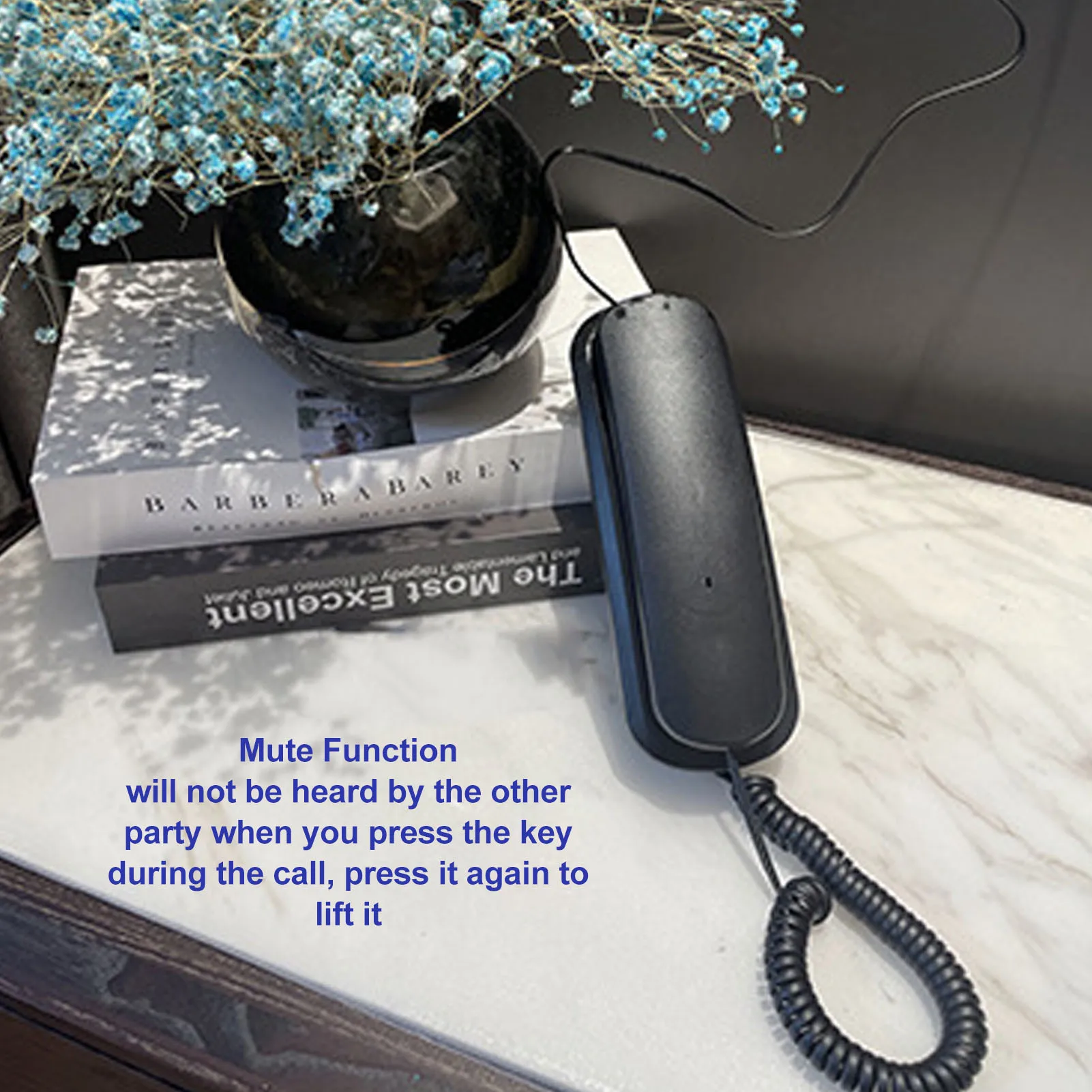 Corded Home Phone Home Phone Wall Telephone Old Retro Mute Redial Landline Corded Telephone for Home Hotel School
