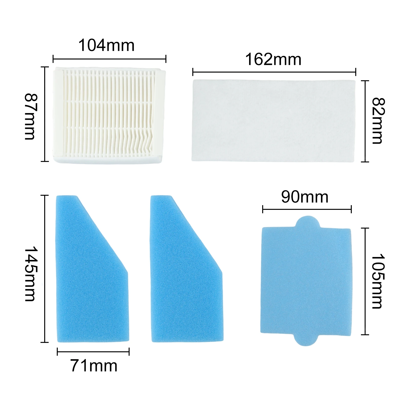 Set of 5 Replacement Air Filters for For Thomas For AQUA+ ANTI For AQUA+ Pet & Family For AQUA+ Home Clean Parquet 787241 Model