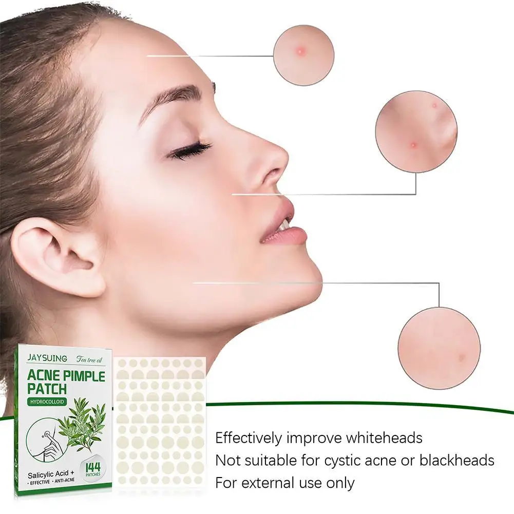 Hydrocolloïde acnepleisters absorberen pus en olie Verminder roodheid Onzichtbare pasvorm voor de hele dag gebruik 144 stuks Hydrocolloïd salicylzuuracne