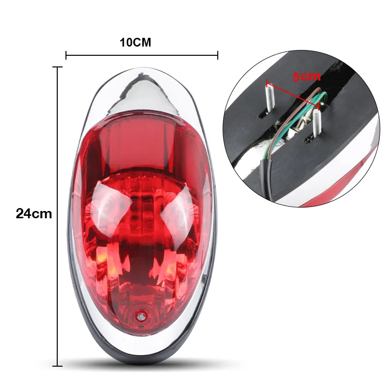 Motorcycle Tail Brake Light For Suzuki Yamaha Honda Shadow 400 750 Chopper Cruisers Red Signal Lamp 6mm 12V Moto Accessories