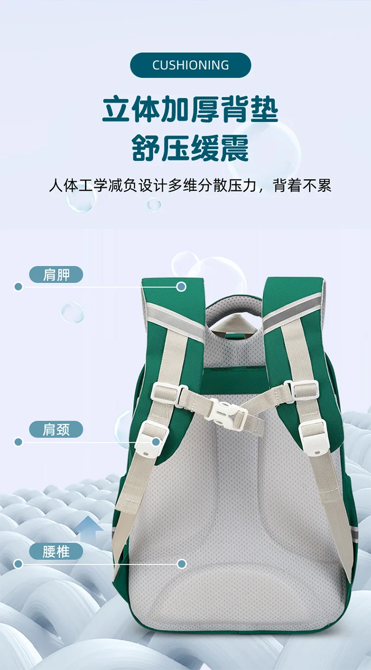 school bag Kids backpack water proof Preschool Ages 6-18 Spine protection Reduce the burden Large capacity