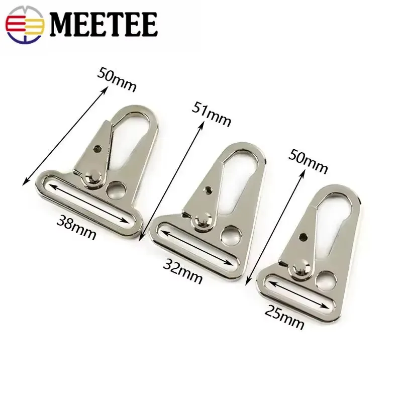 4/10Pcs Metal Strap Buckles Trigger Snap Hook 20-38mm Keychain Webbing Chain Clasp Dog Collar Clips Carabiner Leather Hardware