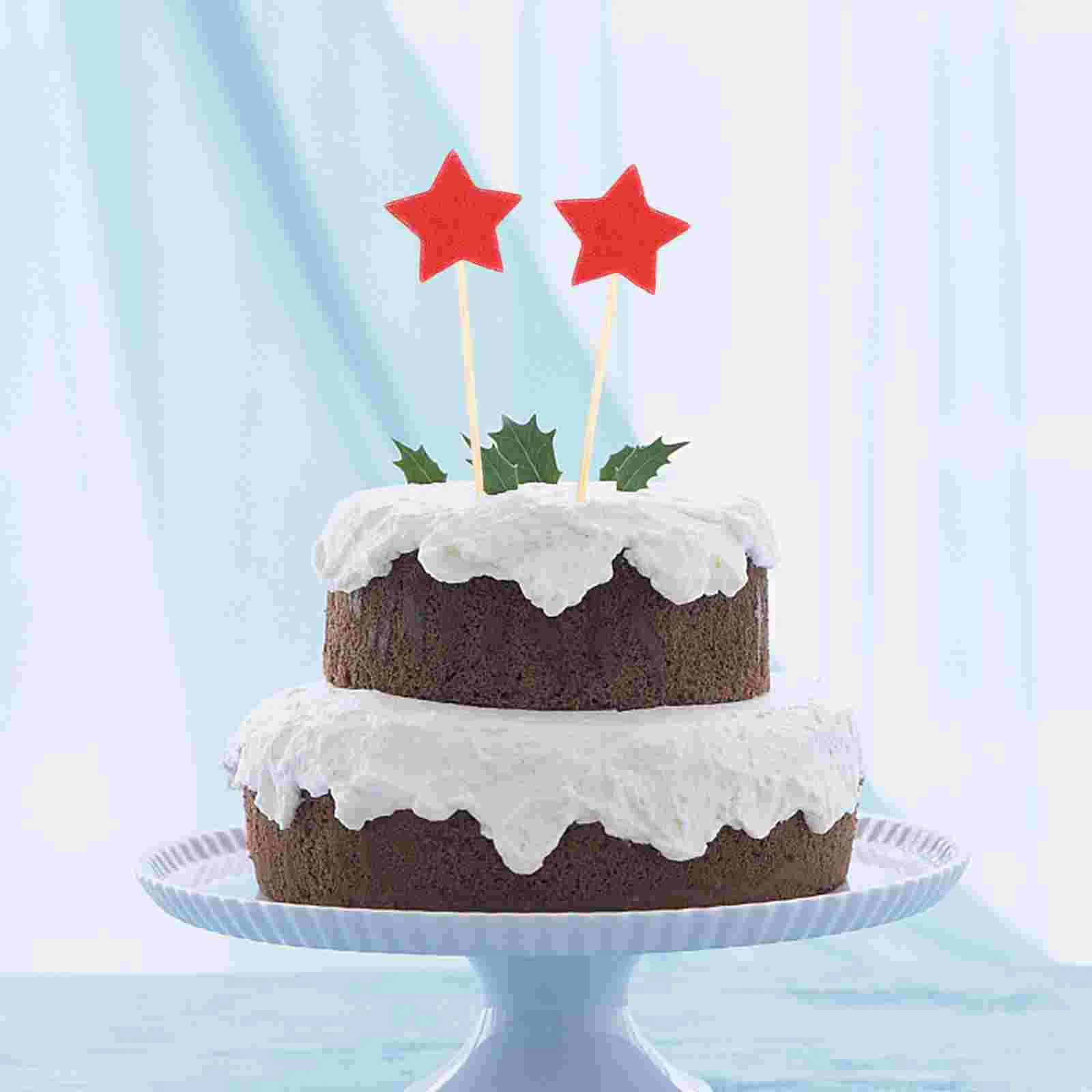 

50 Pcs Star Cake Insert Cupcake Inserting Toppers Dessert Succulent Decoration DIY Automatic Baking Ornaments Party