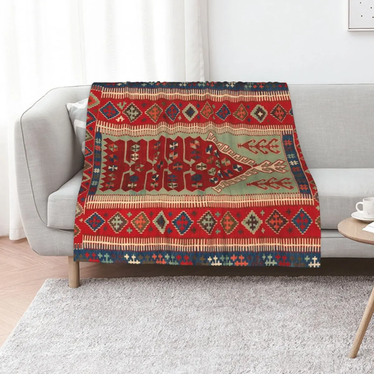 

Antique Turkish Carpet Kilim Print Throw Blanket Soft Big funny gift Summer Soft Plush Plaid Blankets