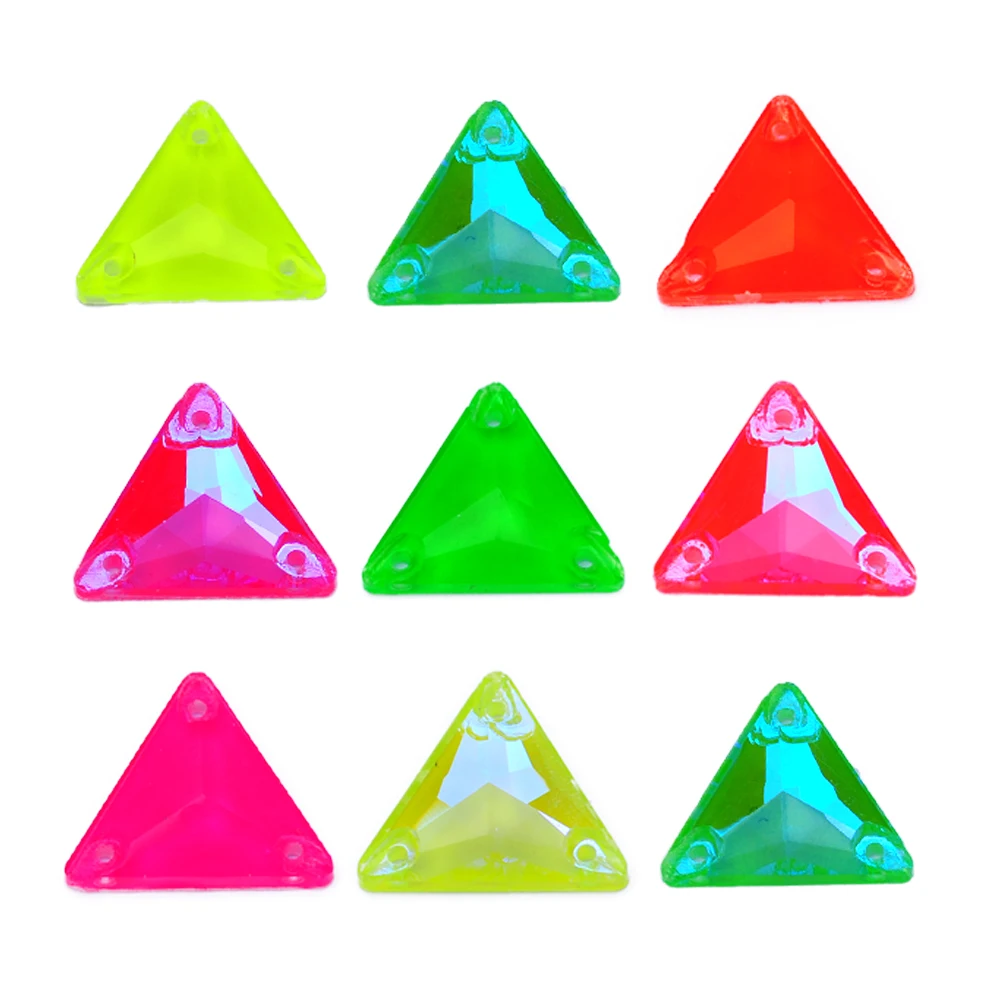 Neonfarbene Dreieckige Flatback-Strasssteine mit Abgeschrägten Kanten Großhandel Aufnähbare Glaskristalle für Modebekleidung und Accessoires – Detail 2