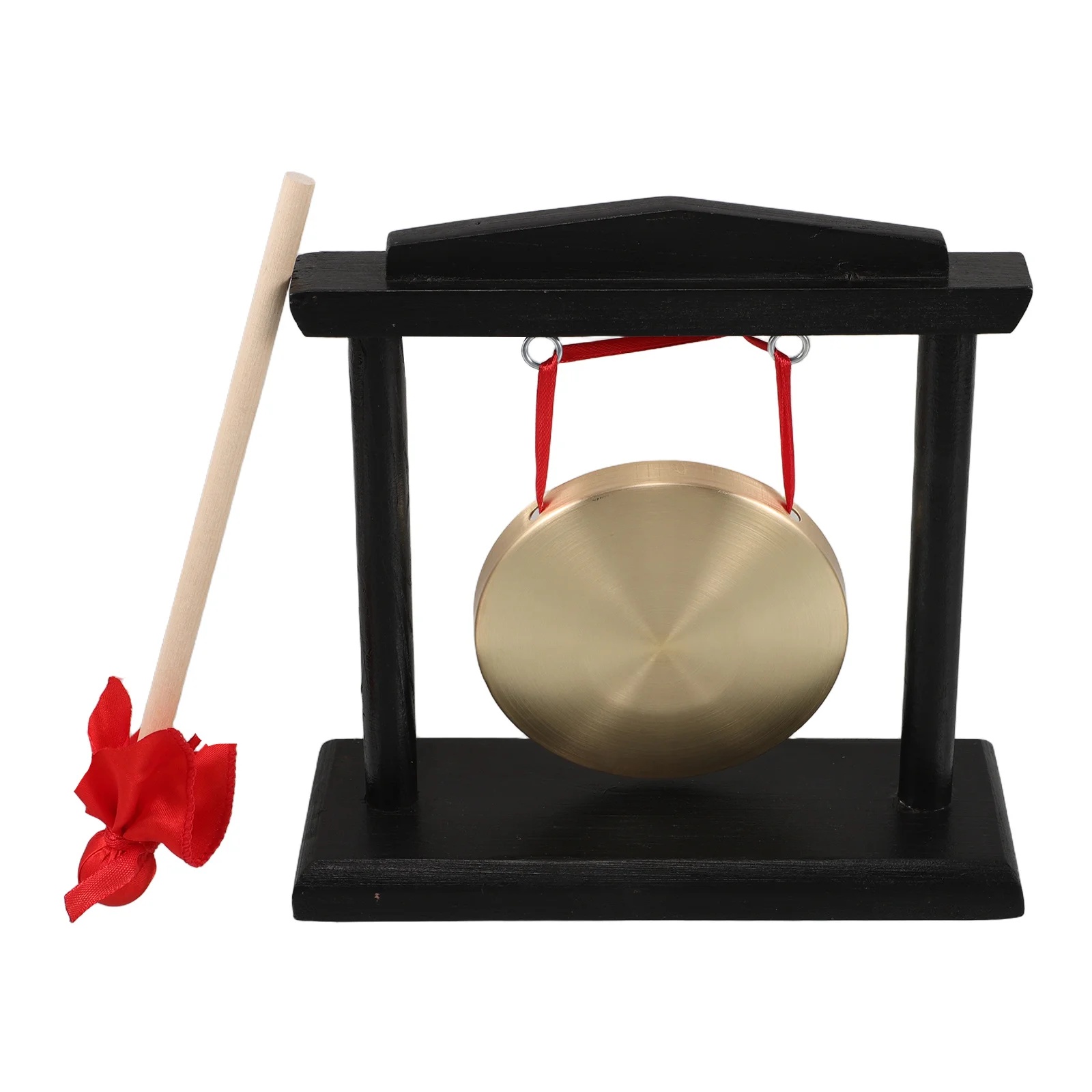 

Traditional Chinese Copper Gong 10Cm with Stand Mallet for Housewarming Blessing Performance Cultural Event Music Instrument