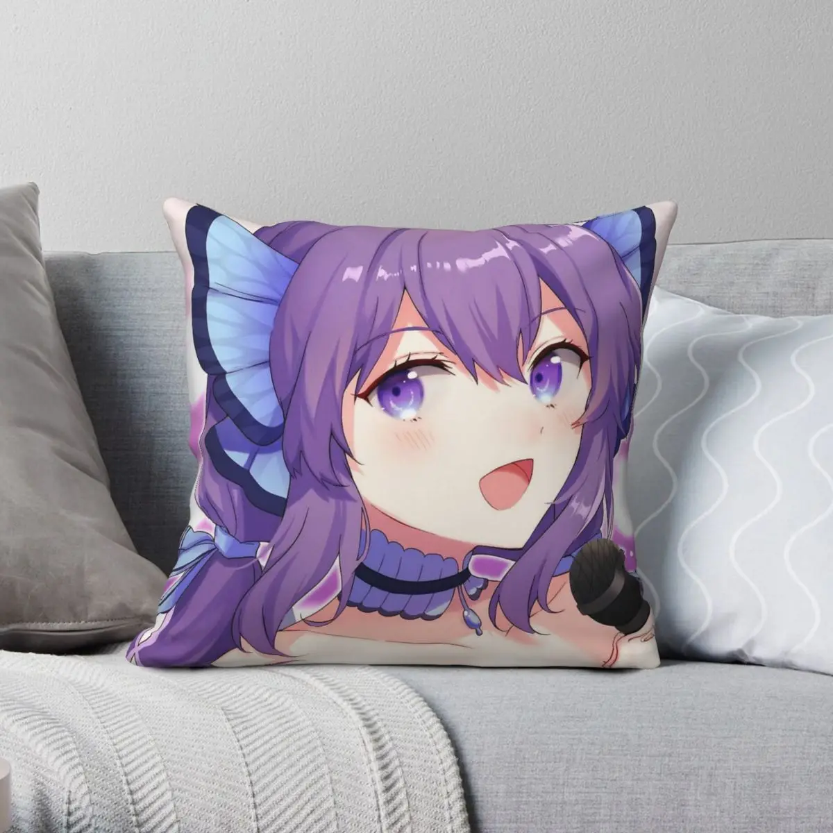 Himechii Hime VTuber Square Pillowcase Polyester Linen Velvet Creative Decorative Pillow Case Bed Cushion Cover Wholesale 45x45