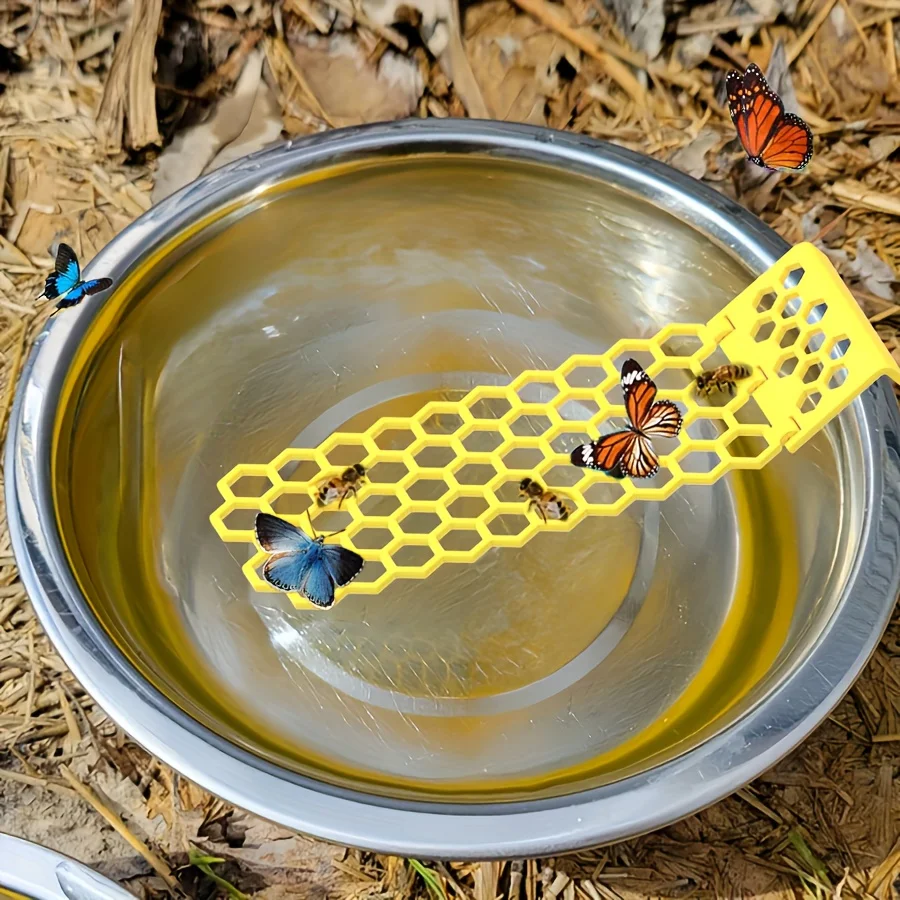 1pc/2pcs Foldable Floating Bee Ladder Honeycomb Insect Water Feeder Garden Pollinator Supply