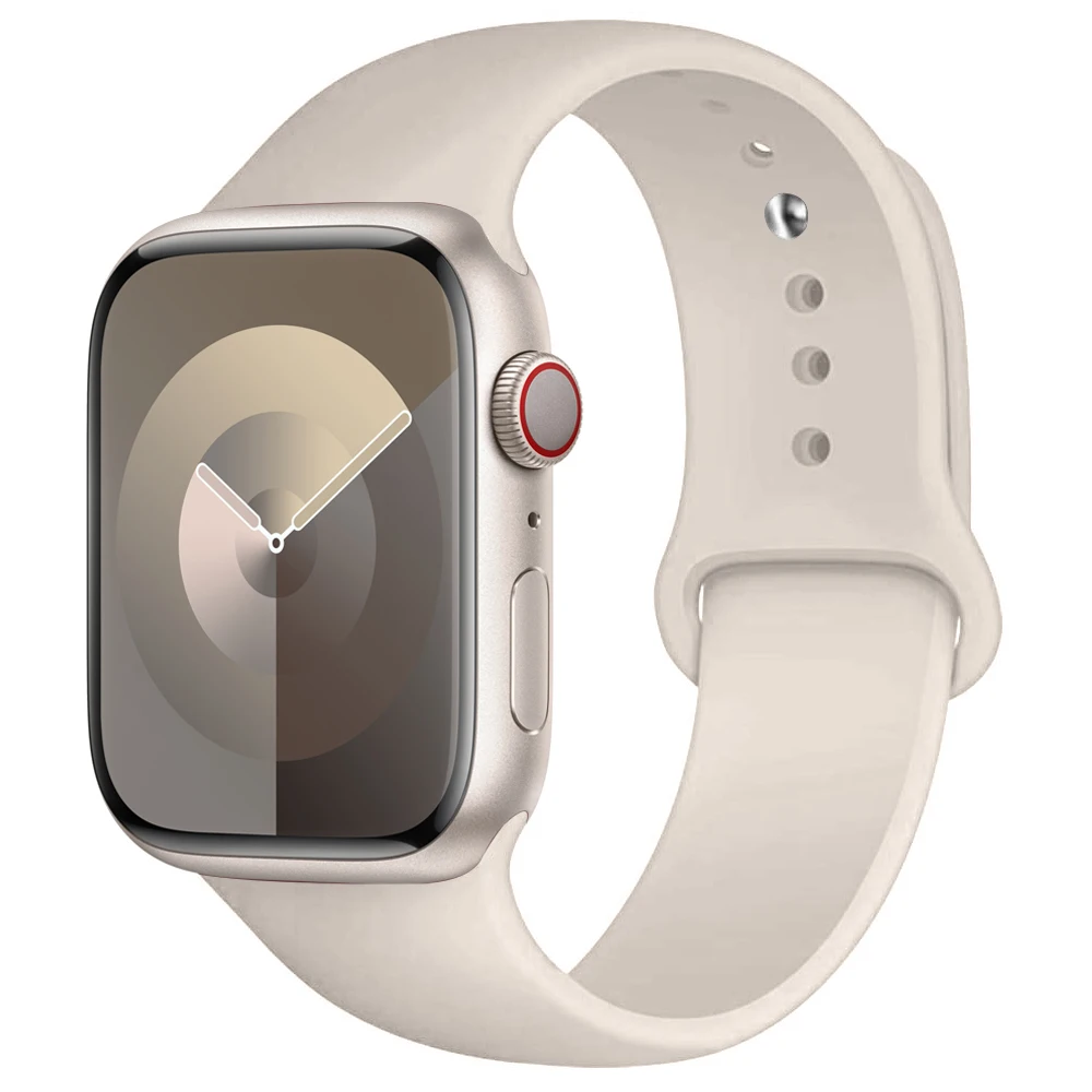 Band Voor Apple Watch Band 45Mm 41Mm 44 Mm 40Mm 49Mm 42Mm 38Mm 44 Mm Siliconen Sport Armband Iwatch Serie 9 8 7 Se 6 5 4 Ultra 2