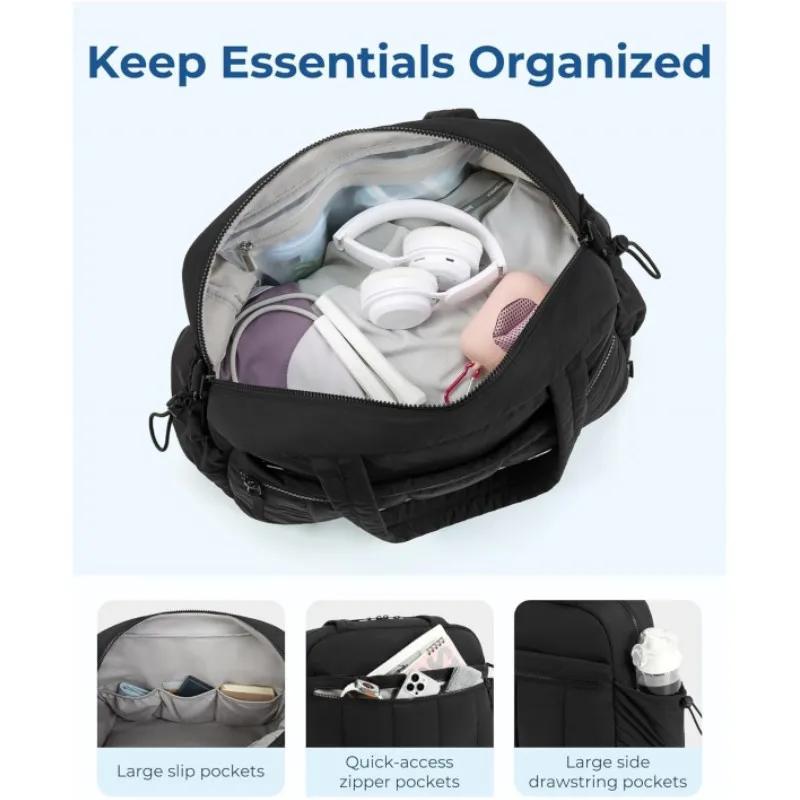 Gym Bag for Women,Duffle Bag for Travel with Wet Pocket,Carry on Weekender Bags for Women,Water Resistant Travel Bag Duffel Bag view 2