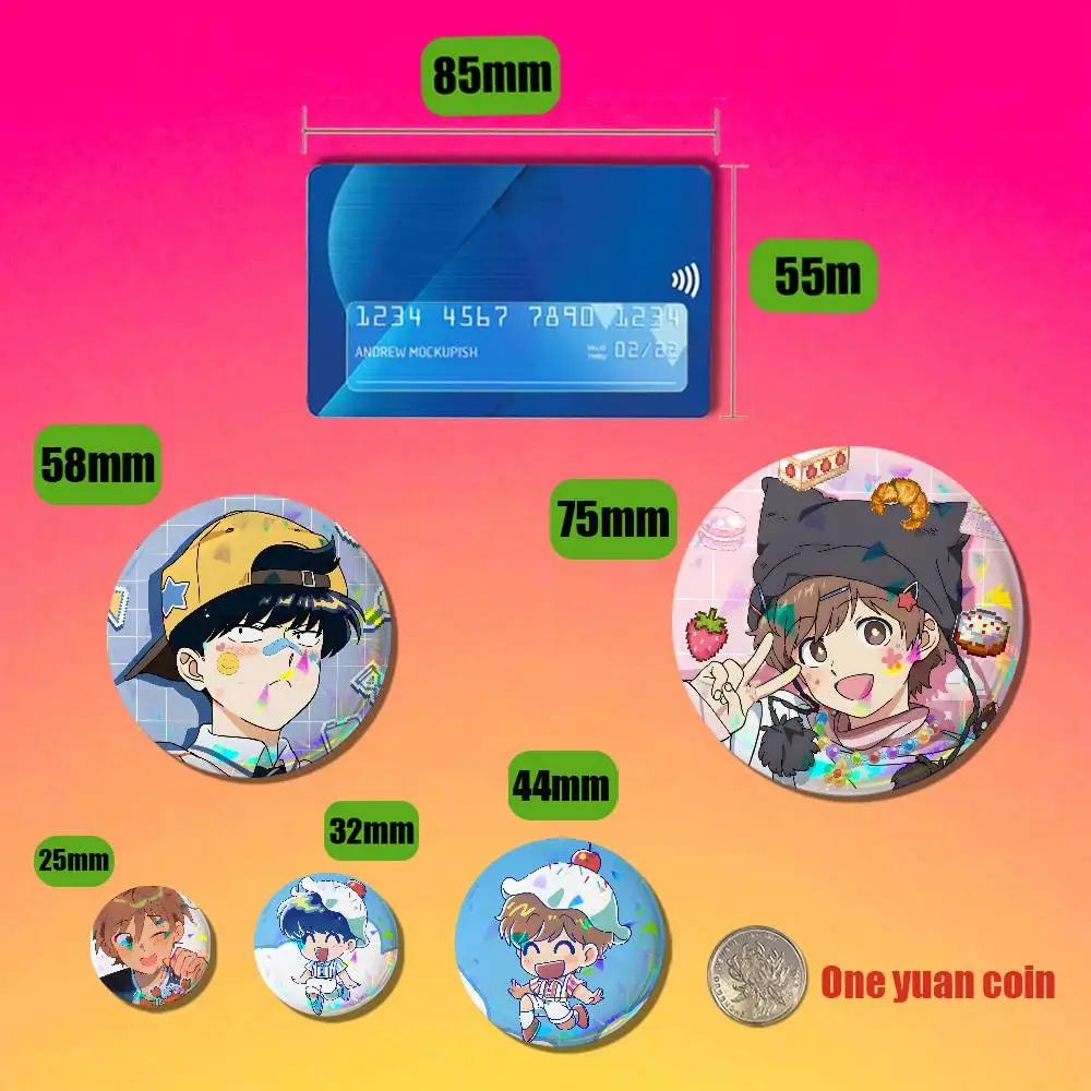For Okuto Aiki Hirose Go For It Nakamura Kun Enamel Pin Badge Round Metal Button Brooch Backpack Ita Bag Pins Gift Custom