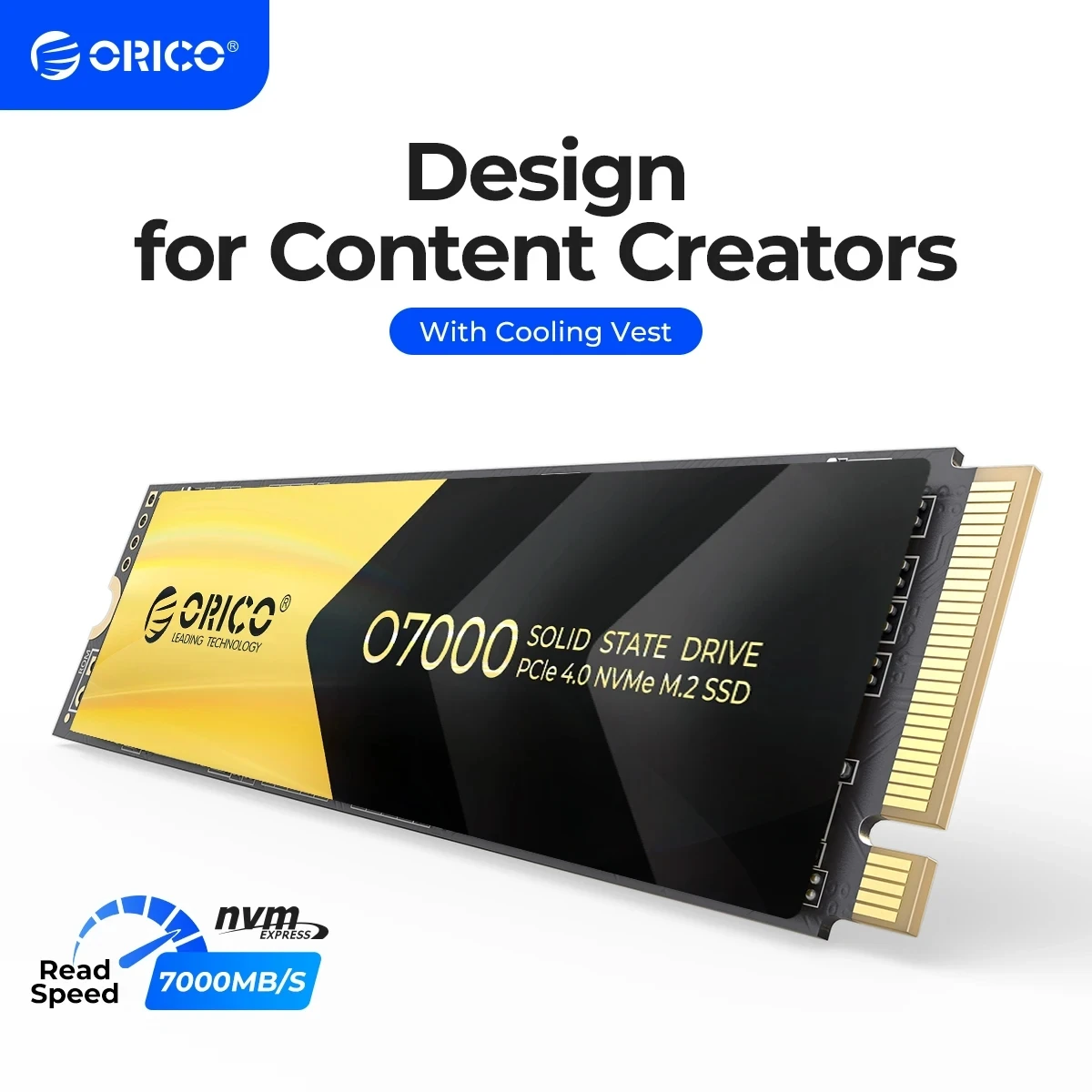 

ORICO O700 PCIe4.0 M.2 NVMe SSD 7000MB/S Internal Solid State Drive M.2 M Key 2280 SSD Design for Content Creators 1TB/2TB/4TB