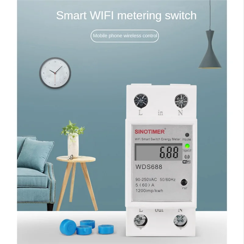 A22I WDS688 Smart WiFi Single-Phase Energy Meter Multifunction Rail Energy Meter 5-60A 230V