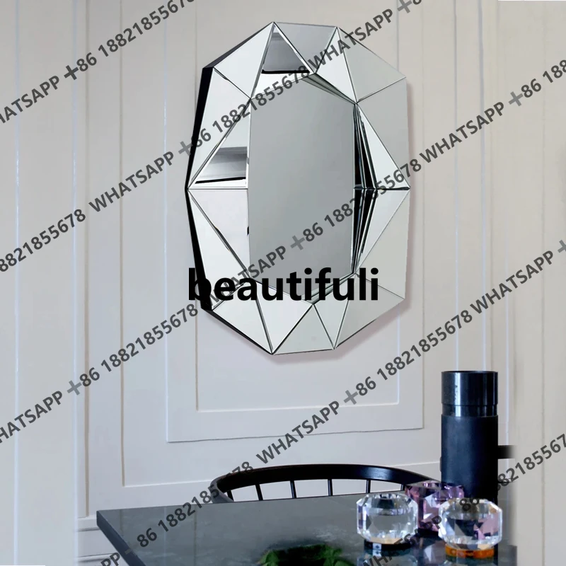 Nordic living room enigma mirror washstand wall mirror jadeite green diamond bathroom vanity mirror