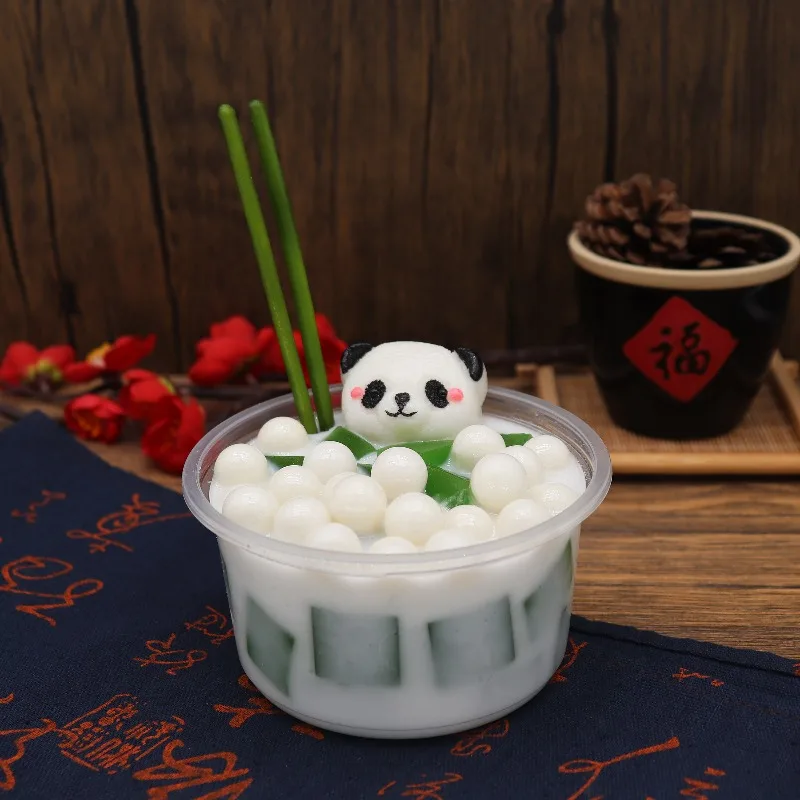 Panda ice dumpling food model bayberry Qingti taro round ice powder jelly mold