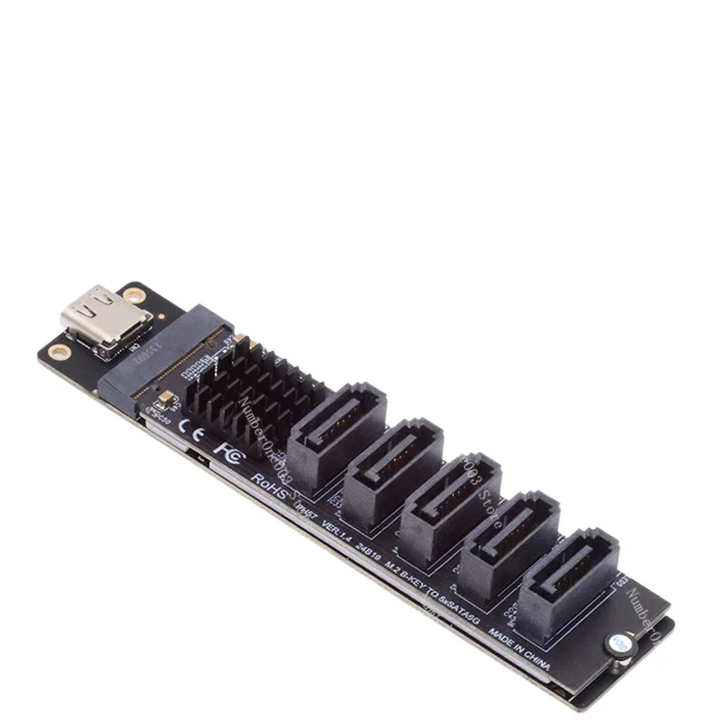 M.2 B-KEY To 5-port PM Type-C To JMB575 Sata Expansion Card