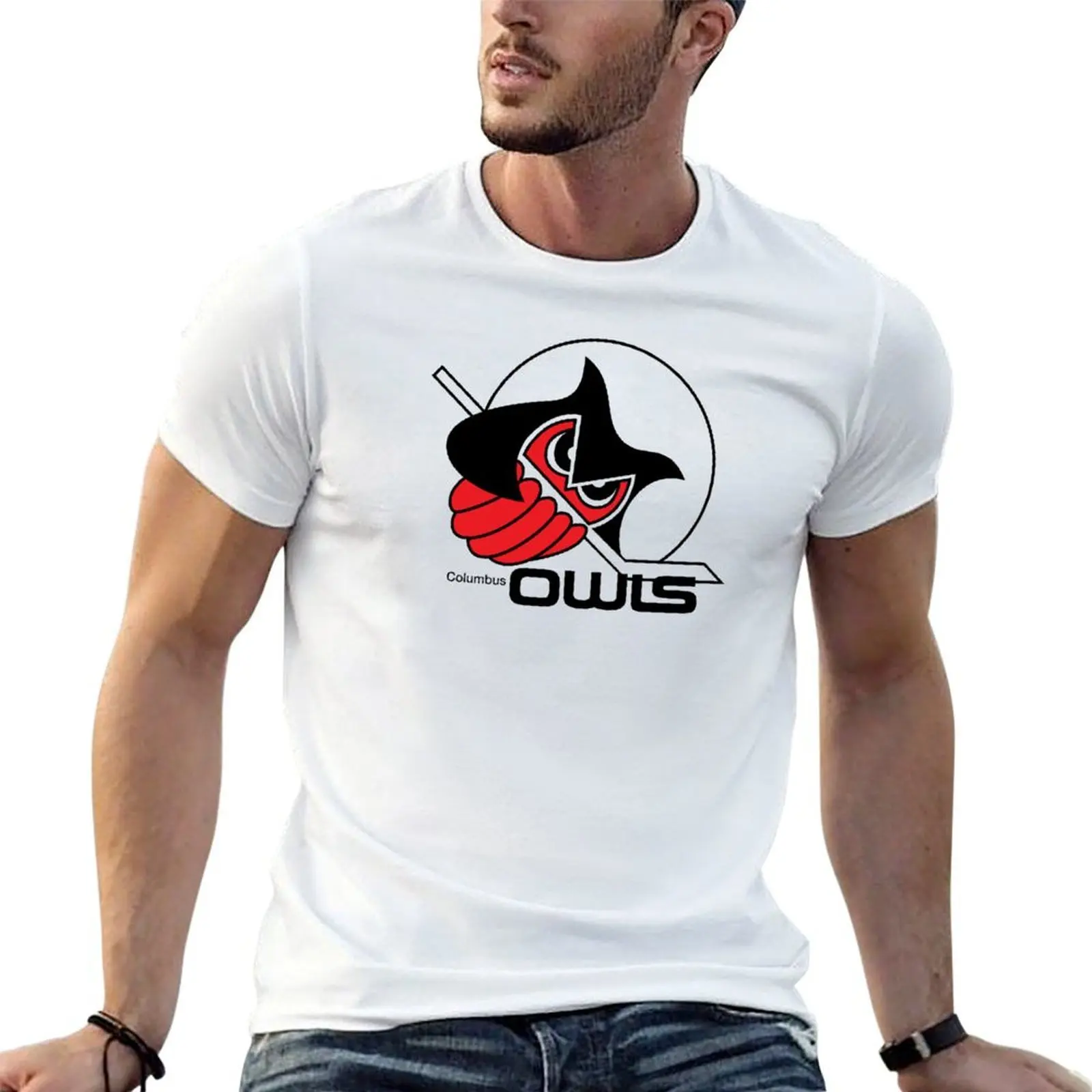 

Columbus Owls hockey logo T-Shirt cotton tshirt 100% t shirt man luxury anime t shirts for man T-shirt