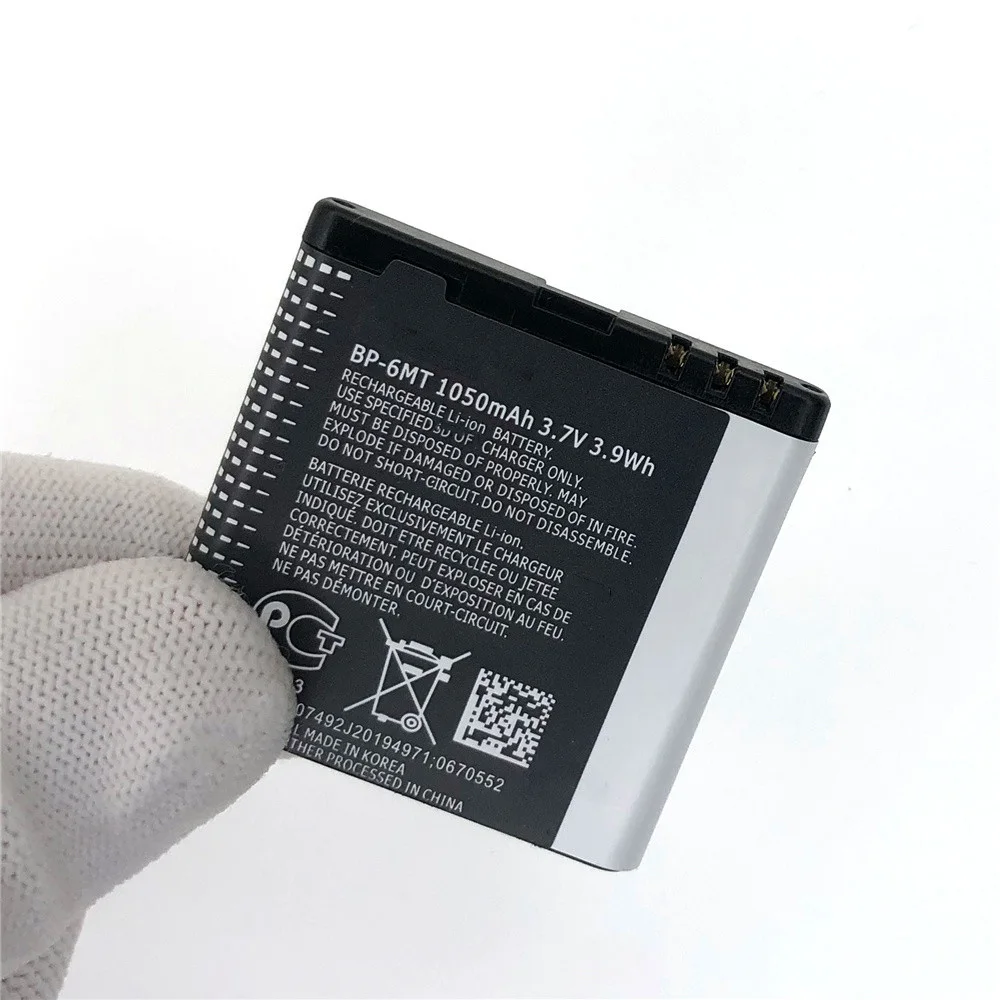 Rechargeable Battery 1050mAh BP-6MT BP6MT New Battery For Nokia N81 N82 N81-8G E51 E51i 6720 6720C BP 6MT Genuine Batteries