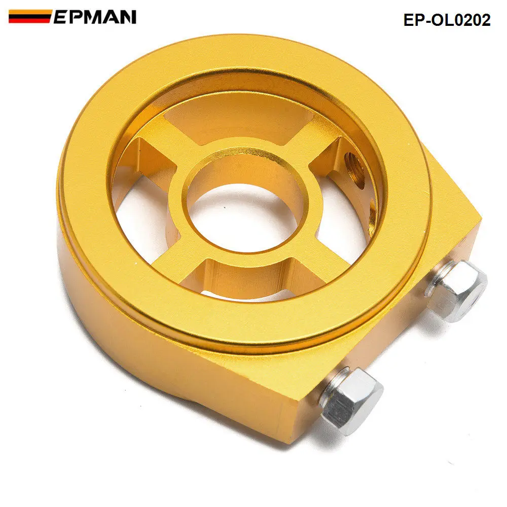 EPMAN Sport Oil Cooler Filter Sandwich Plate Adapter Spin-on Oil Filter And Filter Pad On Engine Block Billet Aluminum EP-OL0202