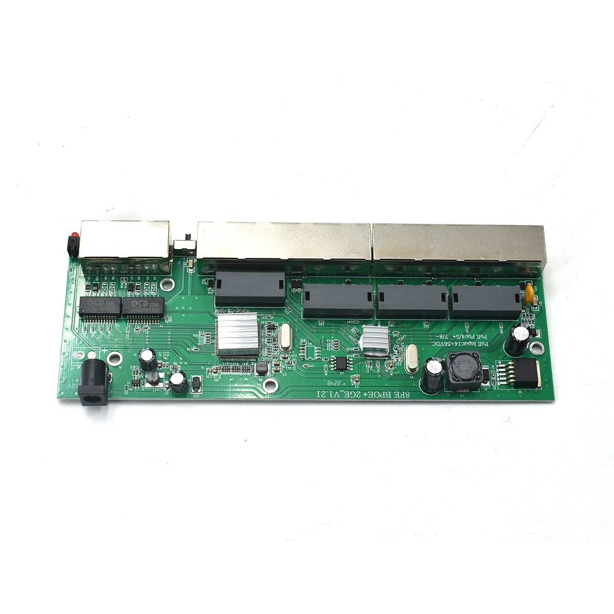 10 Port RPOE Switch PCB Board POE IN OUT 8 Port 10/100Mbps RJ45 Reverse PoE Switch with 2 GE Uplink Ports