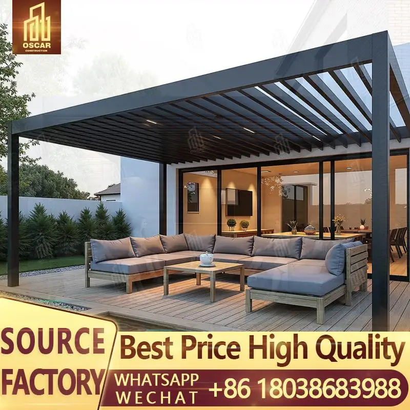 

Outdoor Aluminum Waterproof Automatic Bioclimatique Pergola for Sale China Garden Patio Balcony pergola
