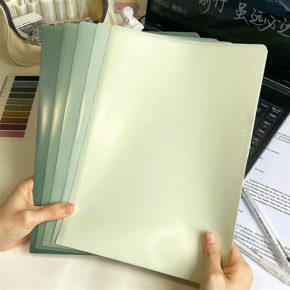 A4 Gradient Portfolio Folder Thickened Plastic Document Holder Organizer For School Exam Papers Bills Filing Stationery