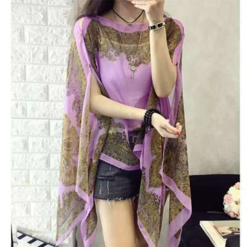 Top selling summer sun protection cashew flower scarves, pearl spring and autumn chiffon clothes, neck protection shawl, and wom