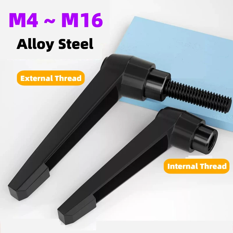 1pcs M4 M5 M6 M8 M10 M12 M14 M16 Clamping Lever Machinery Adjustable Handle Locking External Male Thread Knob Alloy Steel