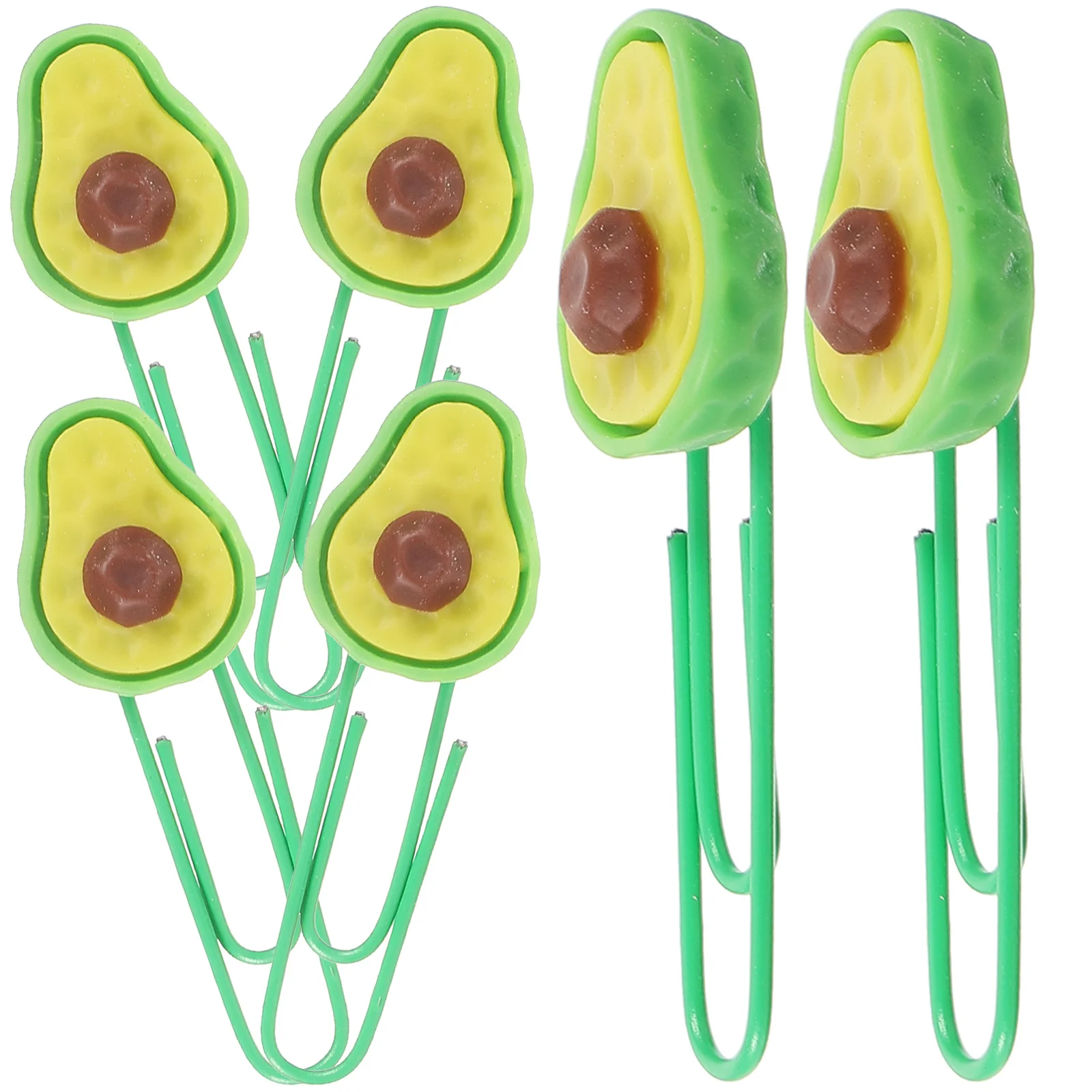 

6Pcs Avocado Shape Paper Clips Creative Colorful Clips Practical School Office Supplies File Card Holder Household Supplies