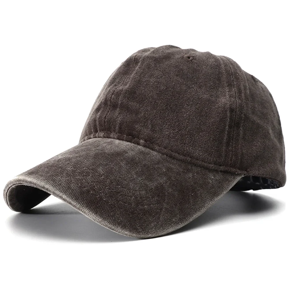 Boné unisex de cor sólida, boné liso ajustável, chapéus vintage snapback de algodão lavado para mulheres e homens