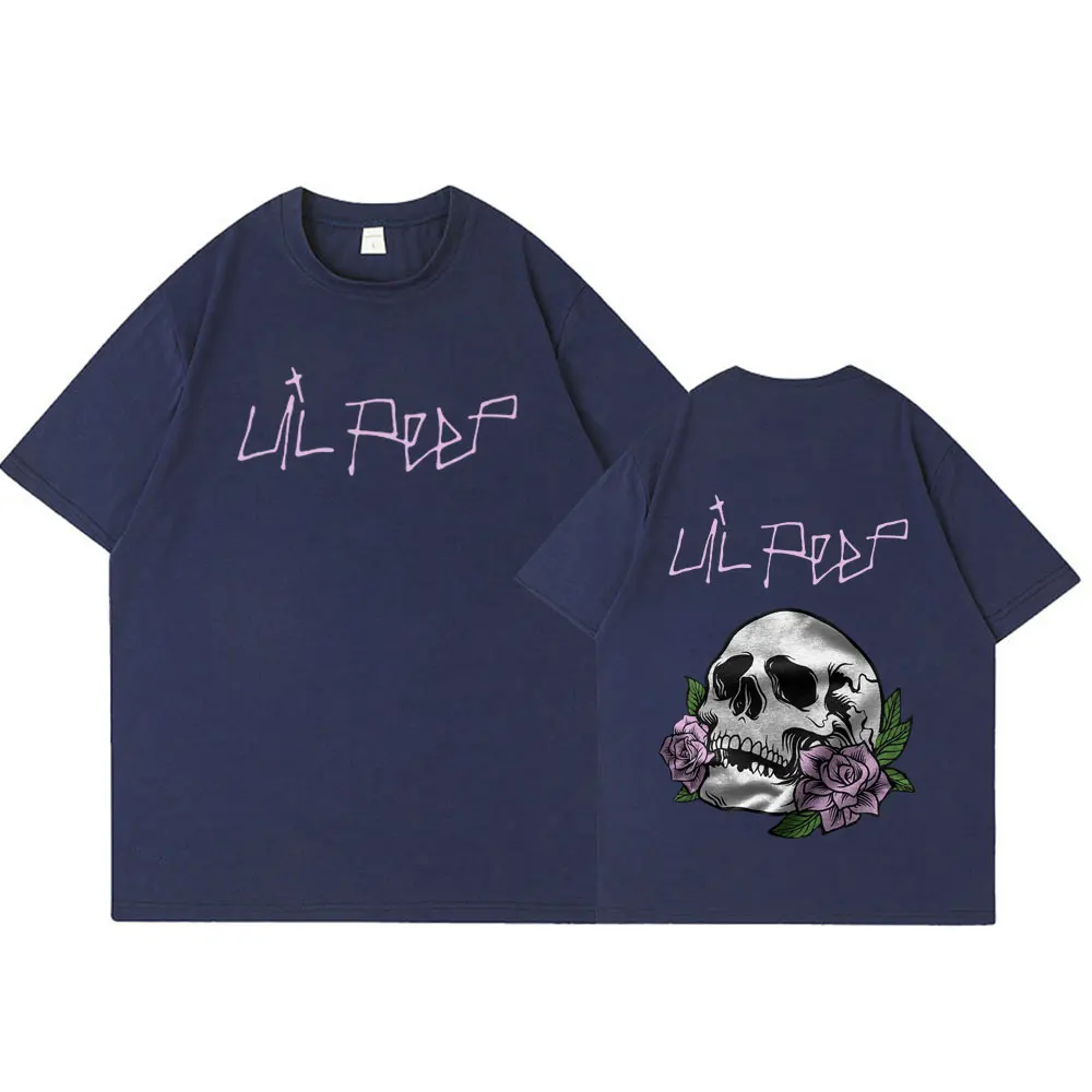 Rapper Lil Peep Cry Baby Skeleton T-shirt Men Women Clothing Fashion Vintage Hip Hop Oversized T-shirts Gothic Harajuku T Shirt