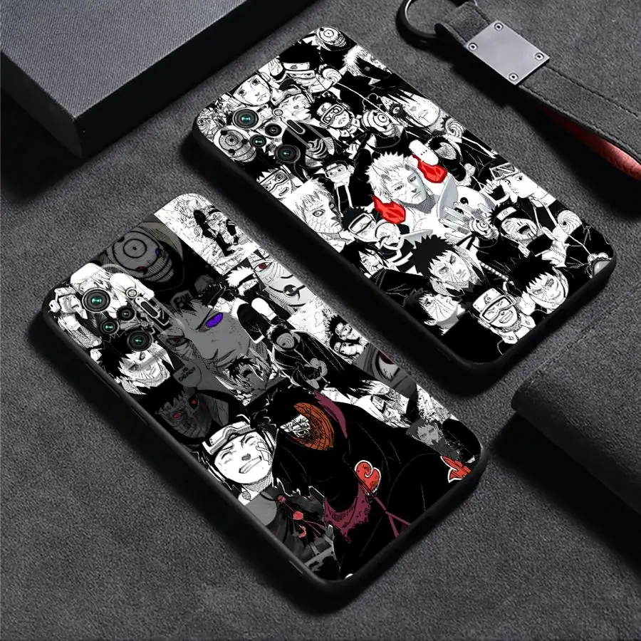 Funda de teléfono suave negra para Xiaomi Redmi Note 13 14 Pro Plus 9S 9 10 11 12 Pro 11s 12s 7 8 10S Uchiha Obito Anime
