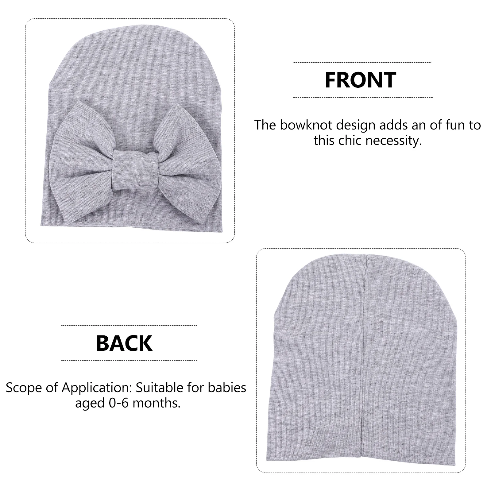 

2Pcs Baby Cotton Cap Bowknot Newborn Soft Elastic Comfortable Infant Hat Birthday Gift Baby Cotton Cap Newborn Hat
