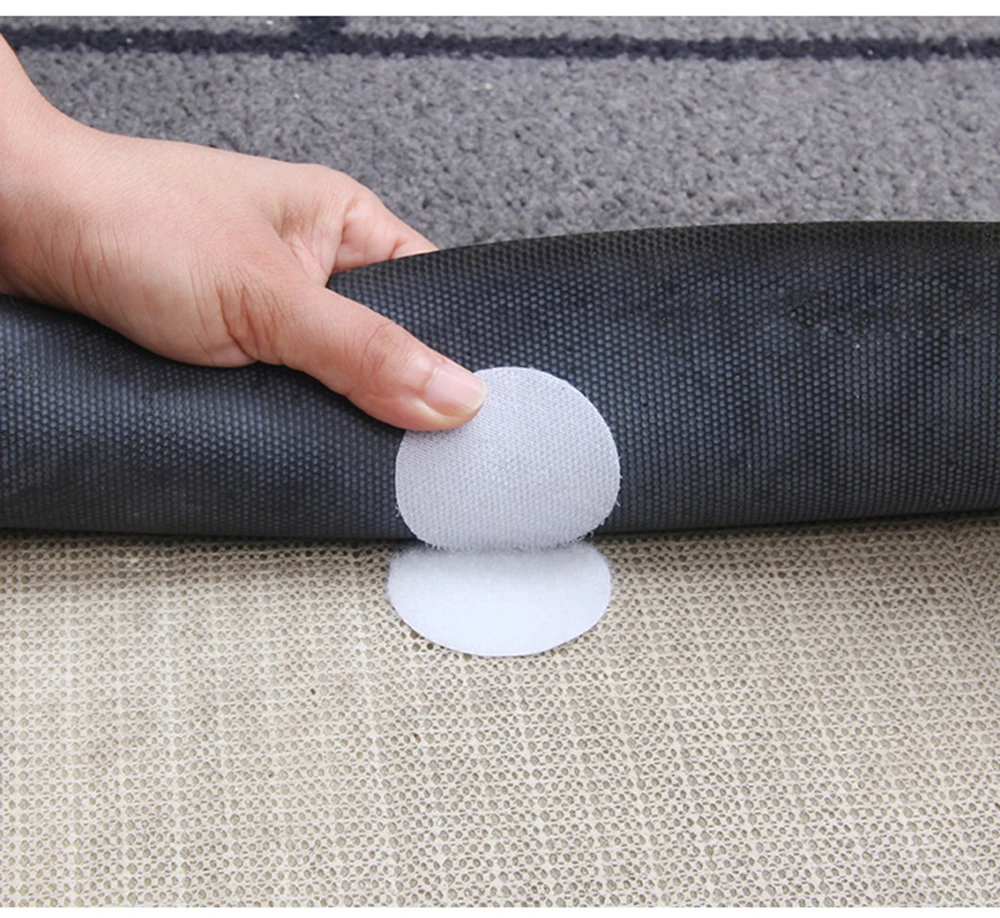 5/10/20/30Pair Double Faced Adhesive Fixing Stickers Carpet Pad Dashboard Mat Fixed Patch Floor Anti Skid Grip Hook and Loop Dot