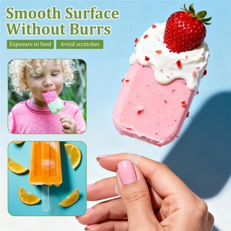 B62B-Reusable Acrylic Popsicles Sticks(150 Pcs), Transparent For Cakesicle Mold Mirror Popsicles Sticks For Cake Pops(4.5 In) B
