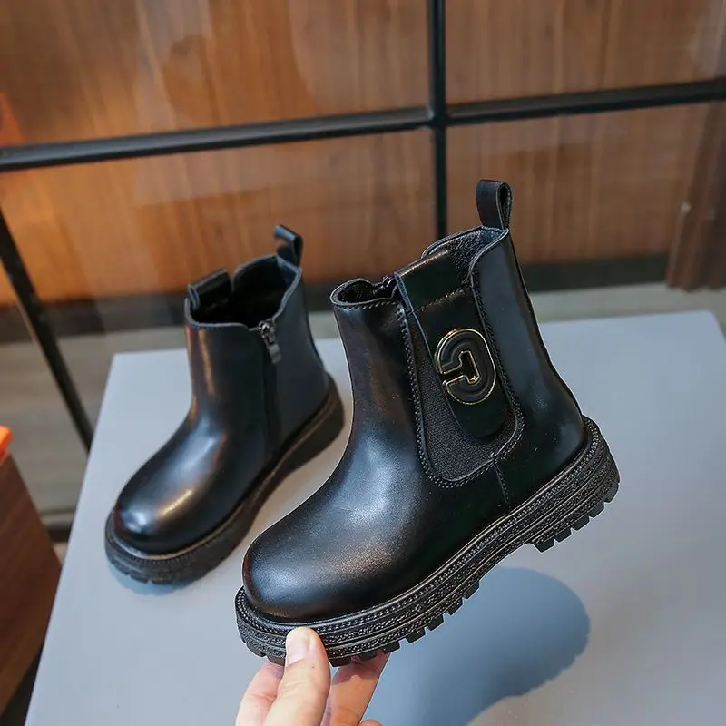 

2026 Kids Winter Leather Boots Comfortable Casual Shoes for Boys Girls Durable Daily Wear Ankle Boots