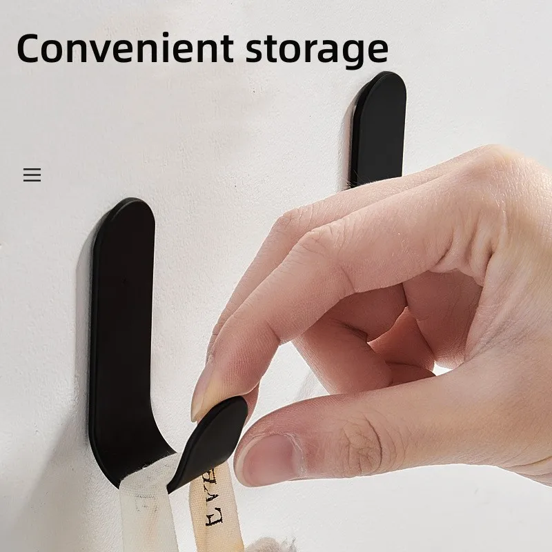 1/5PCS Punch-Free Hook Self-Adhesive Wall-Mounted Door Keys Clothes Hanger Metal Single Hook for Bathroom Kitchen Accessory