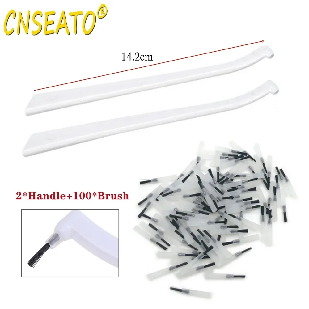 100pcs Disposable Composite Brushes Tips Dental Micro Applicators Handles Sticks For Dentist Clinic Lab Medicine Wipping Tools