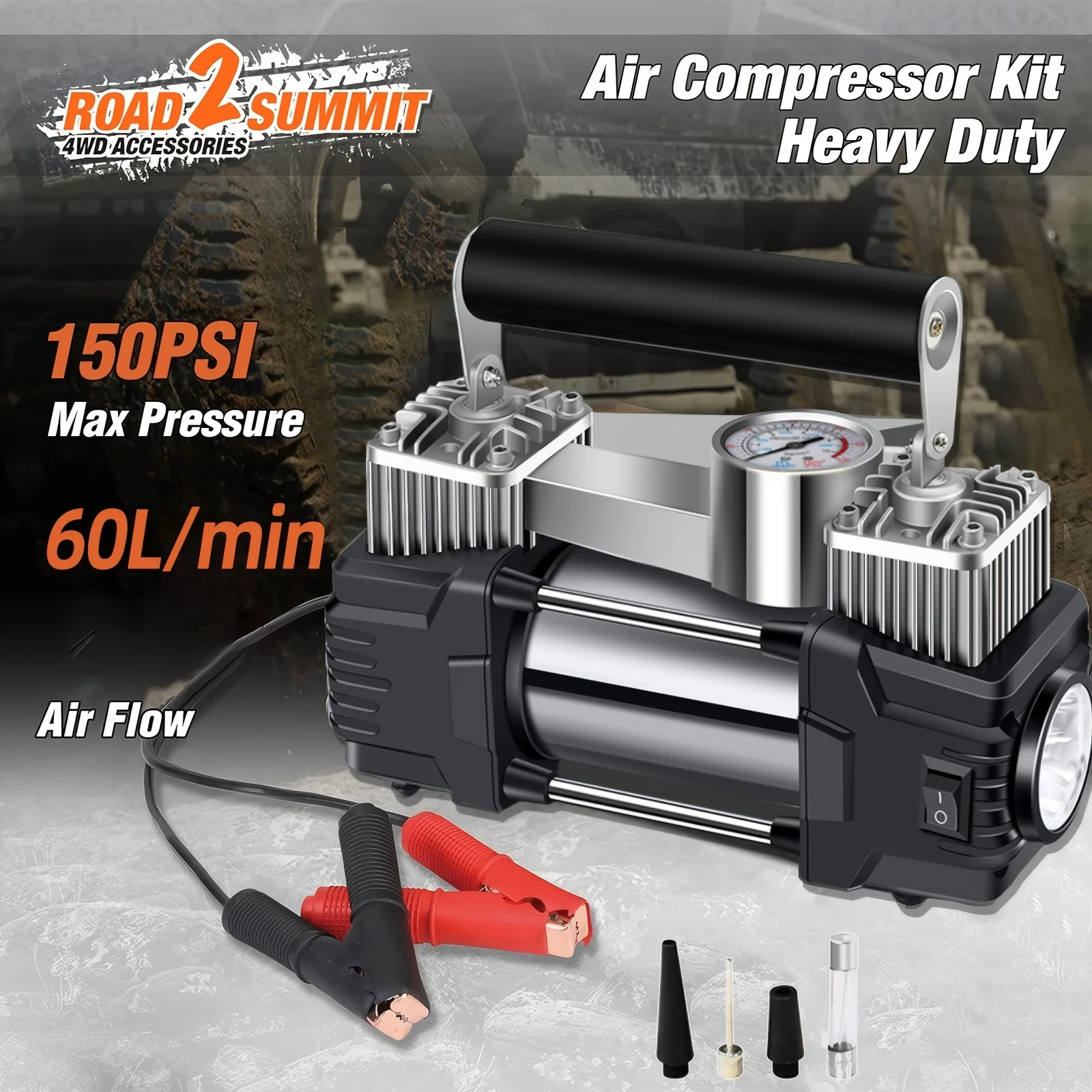 الانتقال كاتب مع منفاخ لإطارات السيارة 150PSI مضخة هواء للسيارة 12 فولت ولاعة السجائر ضاغط الهواء لسيارة دراجة نارية دراجة كرات #2