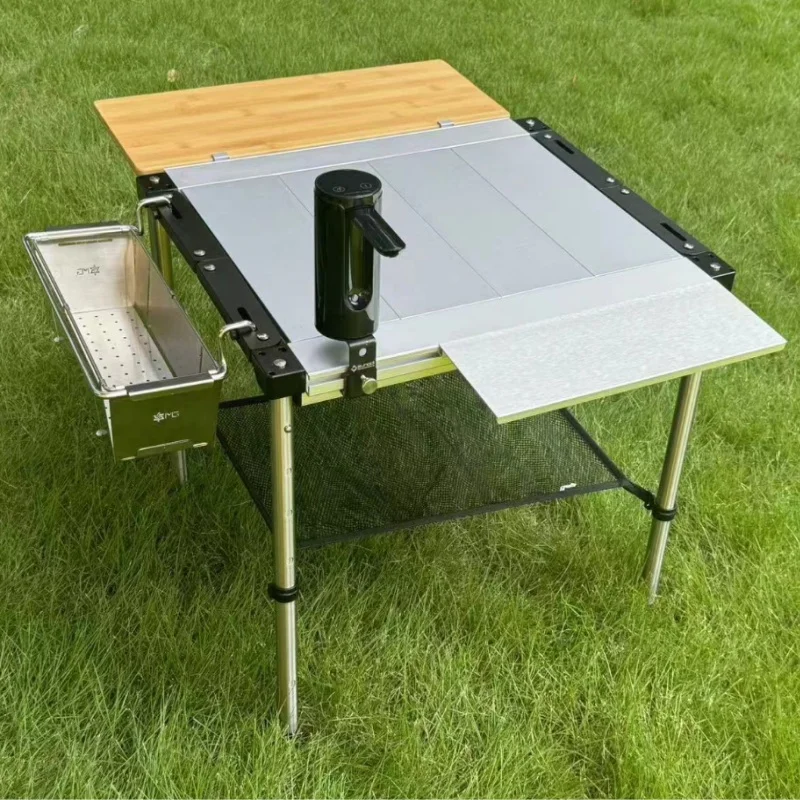 IGT-Folding Frame Table Aluminum Alloy Folding Frame Stainless Steel Legs Portable Lightweight Camping Equipment 2 Unit