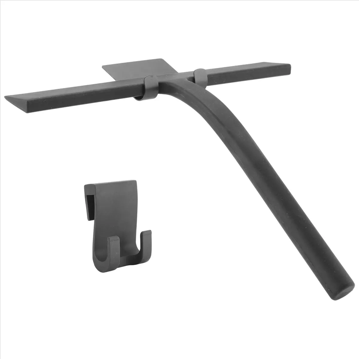 SSR Shower Squeegee, Silicone Window Squeegee Black Wiper Without Drilling Shower Cleaner with Hanging Hook