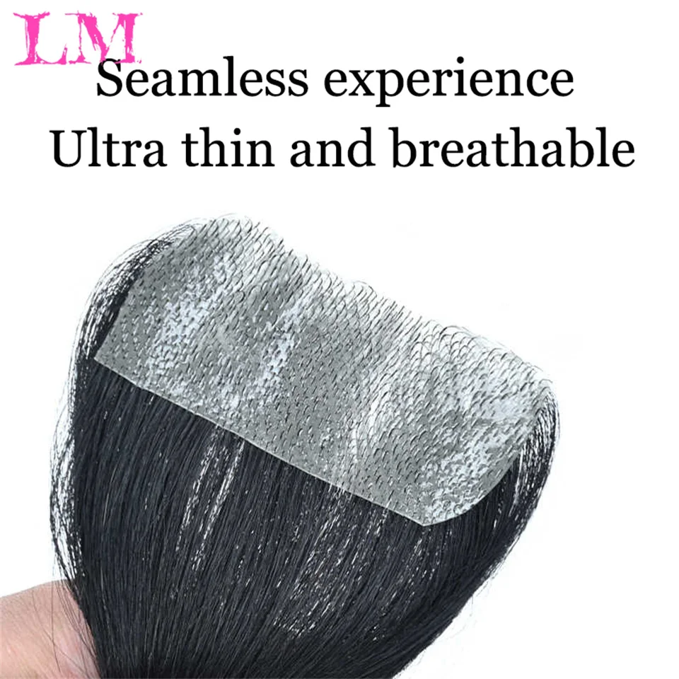 LM Natural Human Hair Bangs for Women 100% Real Human Hair Fringe Clips in Extensions Korean Side Bangs False Bangs