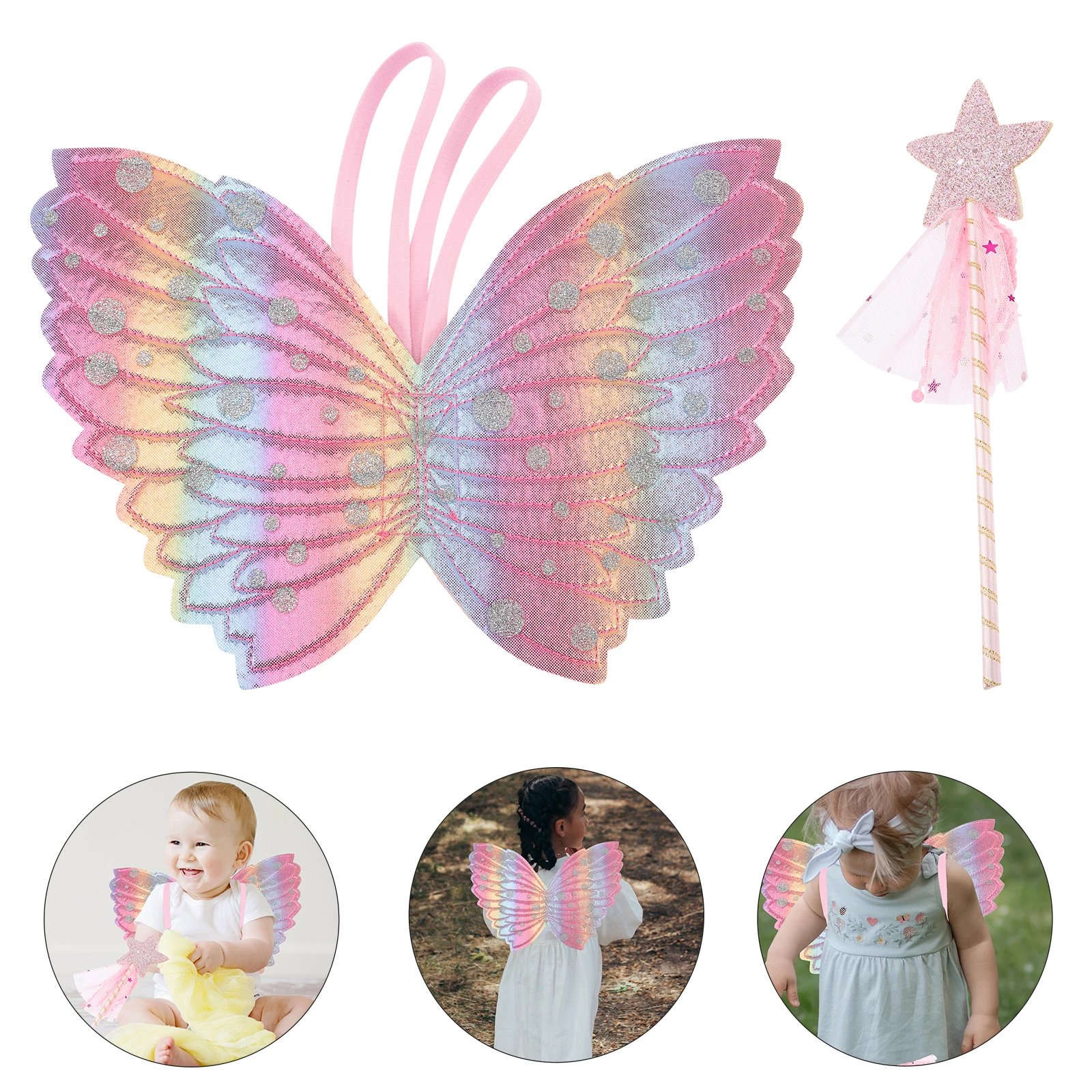 

Beautiful Fairy Girl Wings Safe Costume Accessories Birthday Party Decorations Angel Apparel Kids Gift