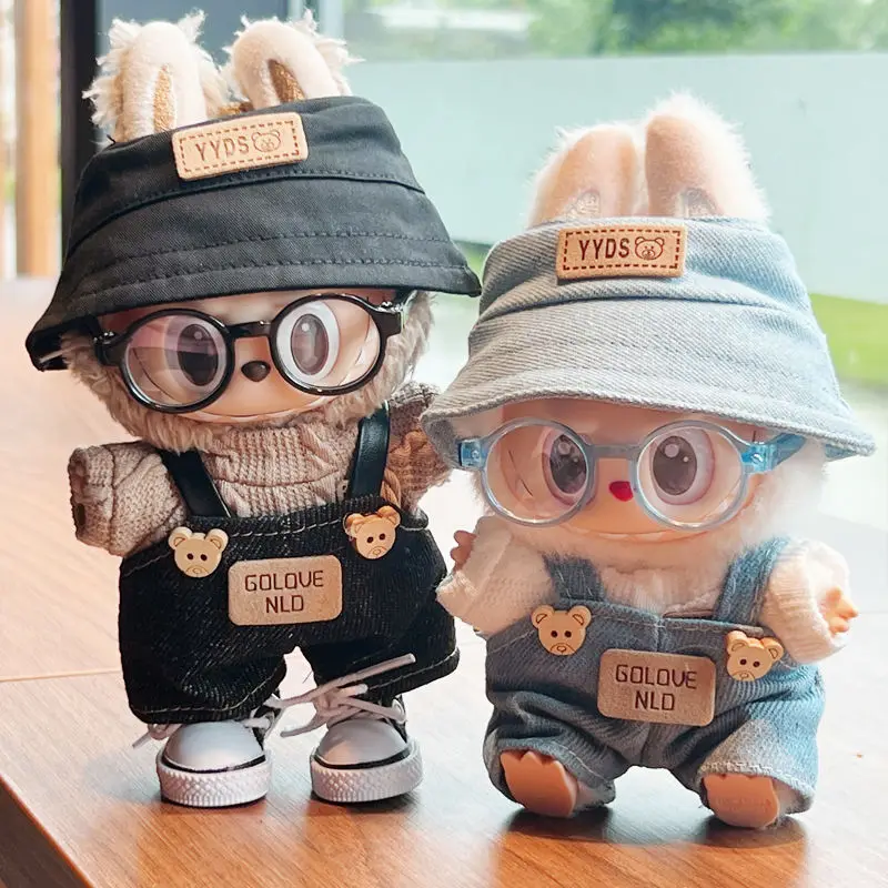 

Мини-плюшевая кукла, одежда, аксессуары для Кореи, Kpop Exo, 15-17 см, Labubu Idol, маленький маленький костюм, шляпа, очки, одежда, подарок