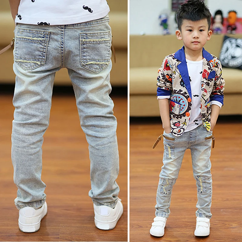 DIIMUU Kids Skinny Jeans Boys Denim Clothing Bottoms Casual Trousers Children Clothes Pants Infant Toddler Garments Jean