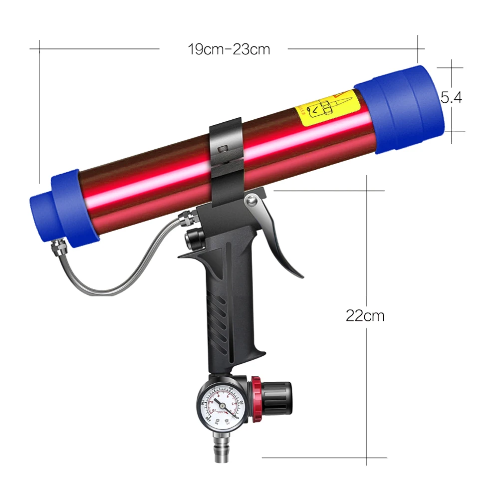 Adjustable Pneumatic Glass Glue Gun Air Rubber Gun Tool 310ml Hard Glue Sealant Applicator Caulking Gun Tool