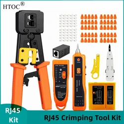 RJ45 Crimping Tool Kit For RJ11/RJ12/CAT5/CAT6/Cat5e Professional Computer Maintenacnce Lan Cable Tester Network Repair Tool Set